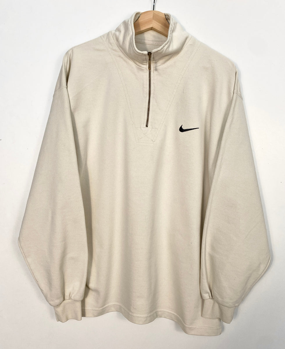 nike beige half zip