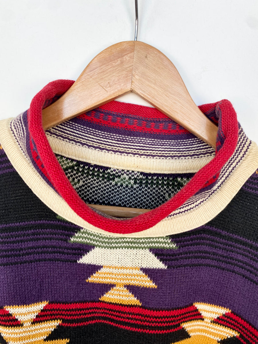 90s Aztec Jumper (XL) Red Cactus Vintage