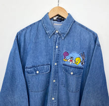 Load image into Gallery viewer, 90s Looney Tunes Denim Shirt (M)