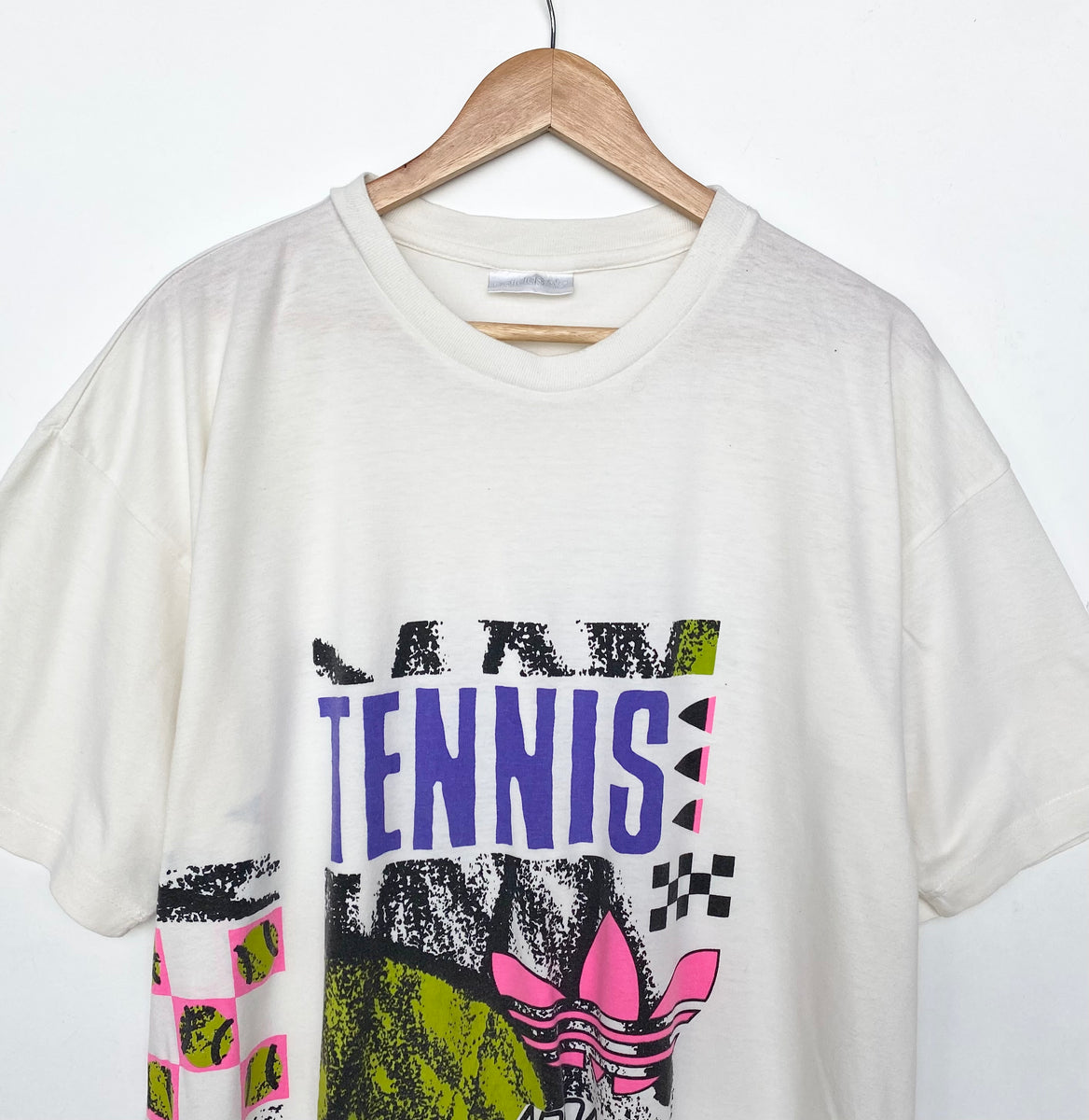 80s Adidas Tennis Tshirt (XL) Red Cactus Vintage