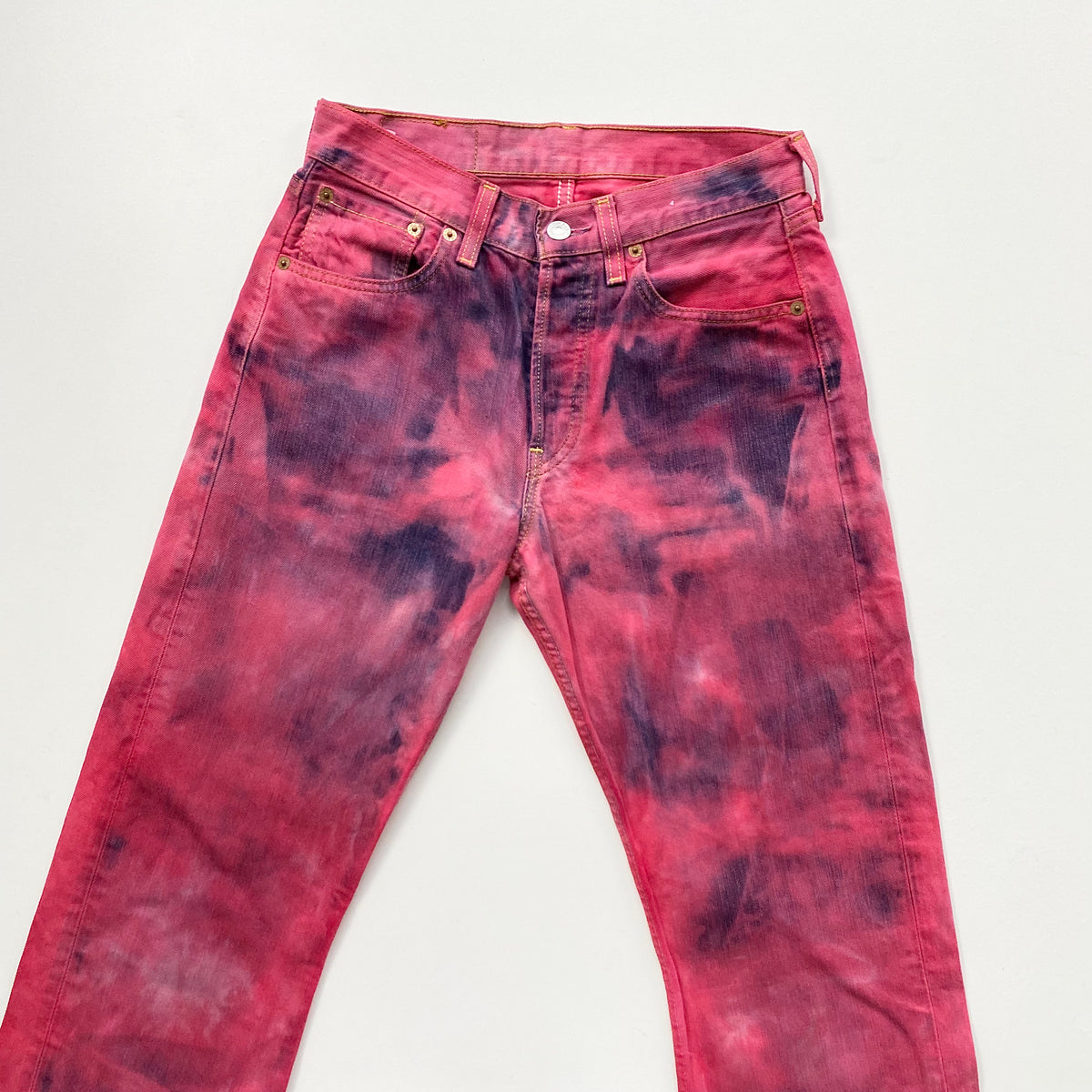 Red tie dye deals jeans