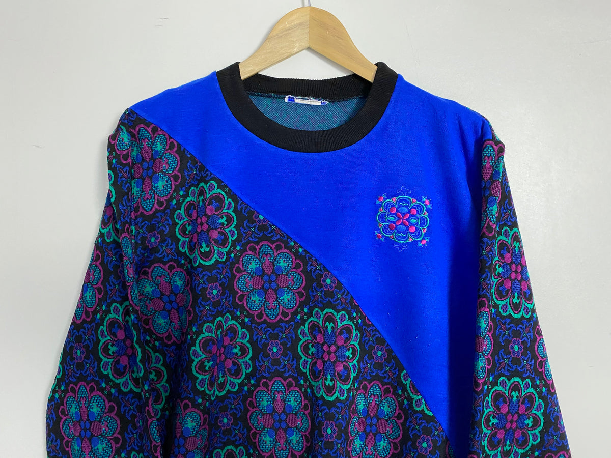 Patterned sweatshirt (S) Red Cactus Vintage