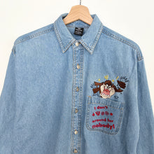 Load image into Gallery viewer, 90s Looney Tunes Denim Shirt (S)