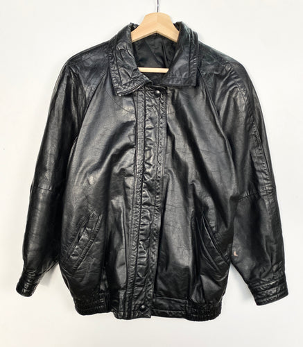 90s Real Leather Heavy Jacket (S)