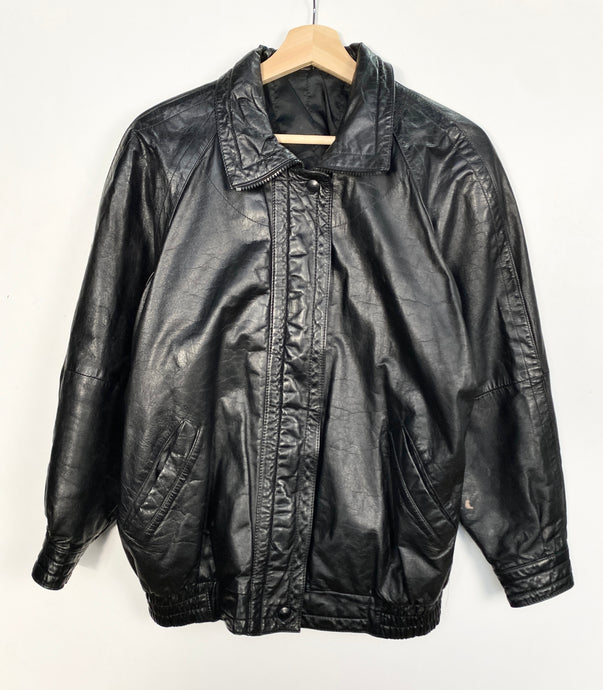 90s Real Leather Heavy Jacket (S)