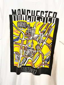 90s Manchester Print Single Stitch T-shirt (M)