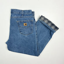 Load image into Gallery viewer, 90s Carhartt Tartan Lined Jeans W38 L30
