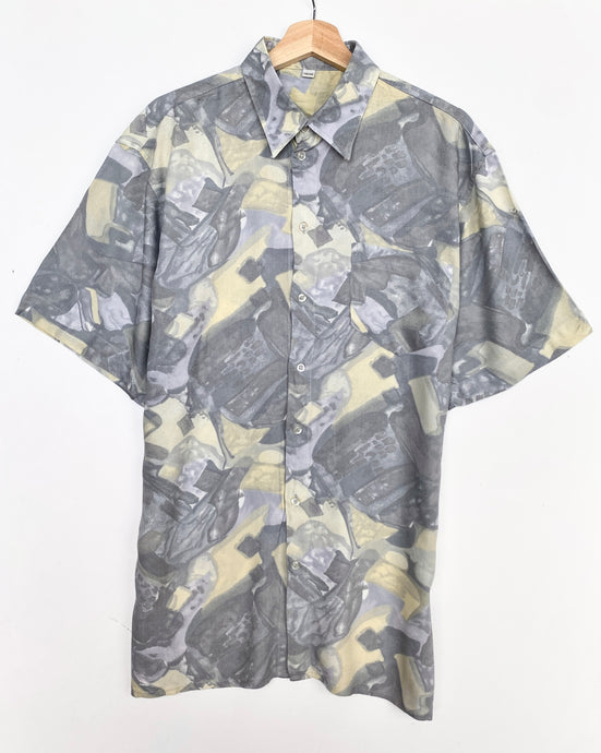 90s Crazy Print Shirt (L)