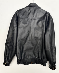 90s Real Leather Heavy Jacket (L)