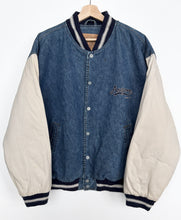 Load image into Gallery viewer, 90s Denim Bomber Jacket (XL)