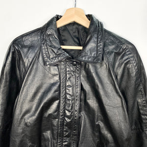 90s Real Leather Heavy Jacket (S)