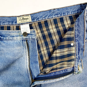 90s L.L.Bean Tartan Lined Jeans W40 L29