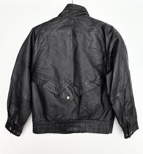 90s Real Leather Biker Jacket (M)