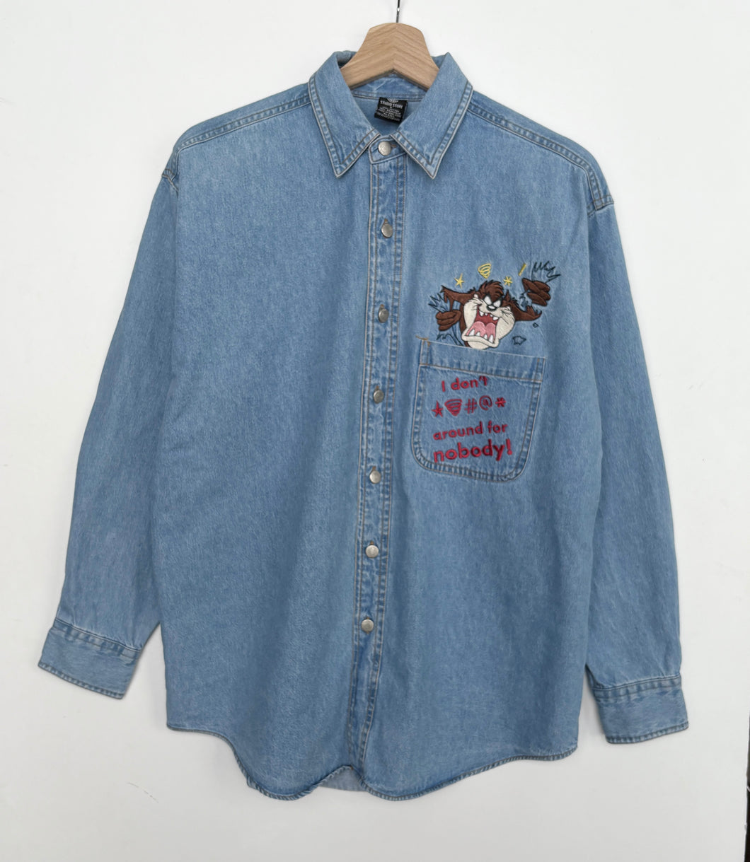 90s Looney Tunes Denim Shirt (S)