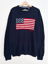 Load image into Gallery viewer, 90s Chaps Flag Knit Jumper (XL)