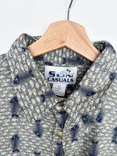 Load image into Gallery viewer, 90s Crazy Print Shirt (L)