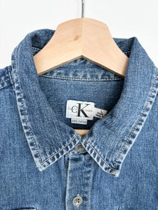 90s Women’s Calvin Klein Denim Shirt (L)