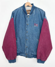 Load image into Gallery viewer, 90s Denim Bomber Jacket (L)