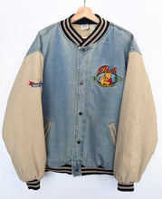 Load image into Gallery viewer, 90s Disney Winnie the Pooh Denim Bomber Jacket (L)