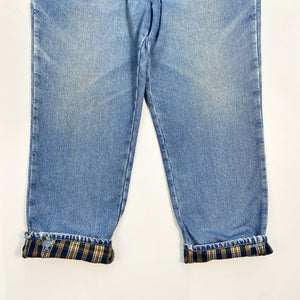 90s L.L.Bean Tartan Lined Jeans W40 L29