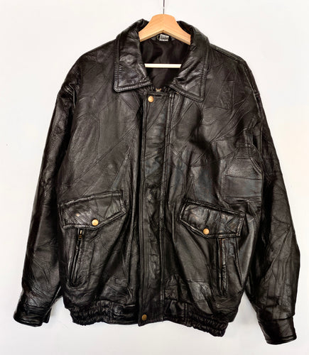 90s Real Leather Heavy Jacket (L)