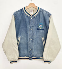 Load image into Gallery viewer, 90s Disney Eeyore Denim Bomber Jacket (S)