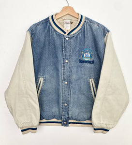 90s Disney Eeyore Denim Bomber Jacket (S)