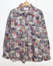 Load image into Gallery viewer, 90s Crazy Print Shirt (XL)