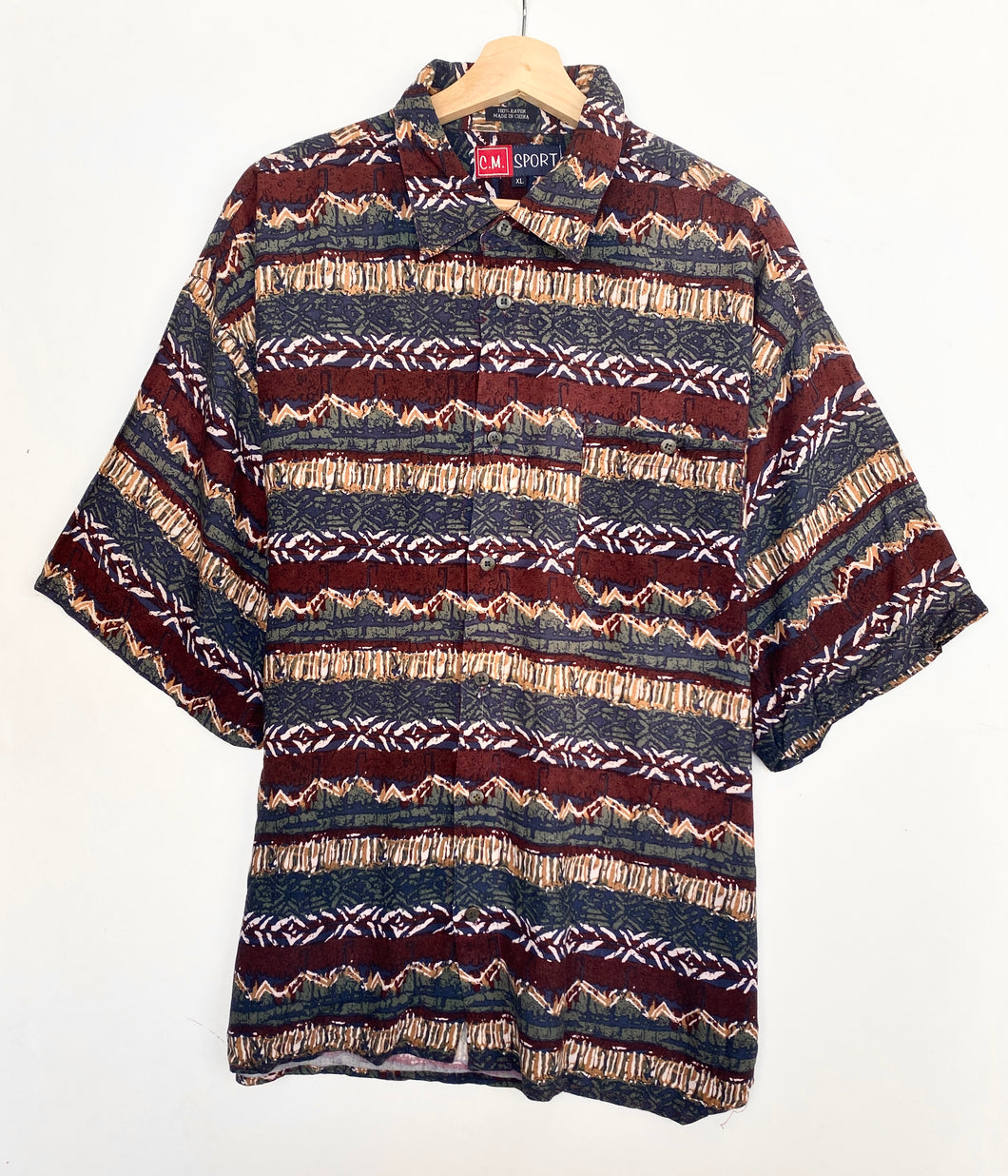 90s Crazy Print Shirt (XL)