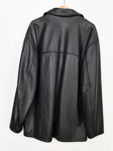 90s Real Leather Heavy Jacket (XL)