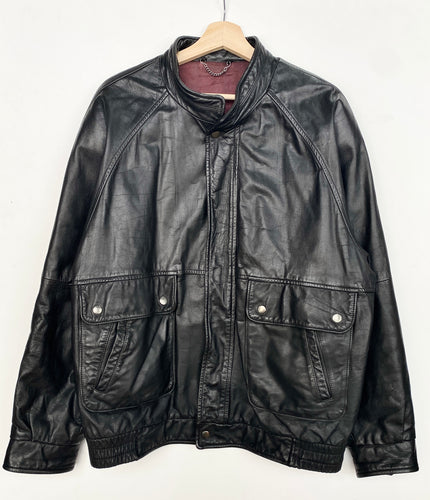 90s Real Leather Heavy Jacket (XL)