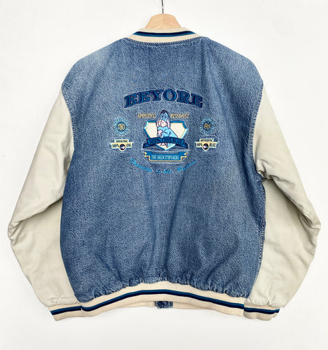 90s Disney Eeyore Denim Bomber Jacket (S)