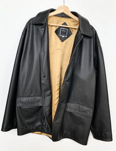90s Real Leather Heavy Jacket (XL)