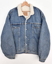 Load image into Gallery viewer, 90s Gap Sherpa Denim Jacket (XL)