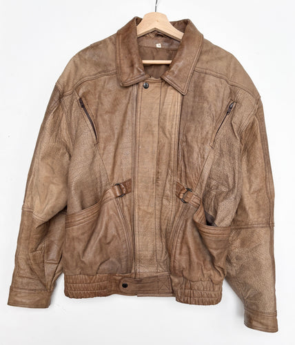90s Real Leather Heavy Jacket (L)