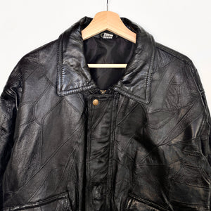 90s Real Leather Heavy Jacket (L)