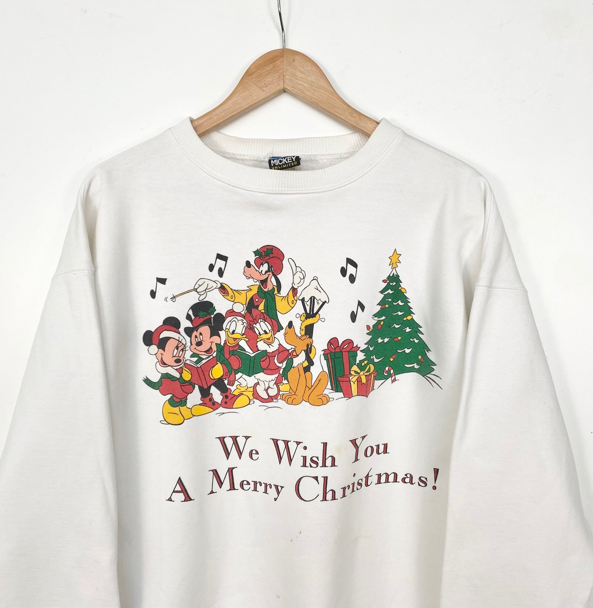 90s Disney Christmas Sweatshirt M Red Cactus Vintage