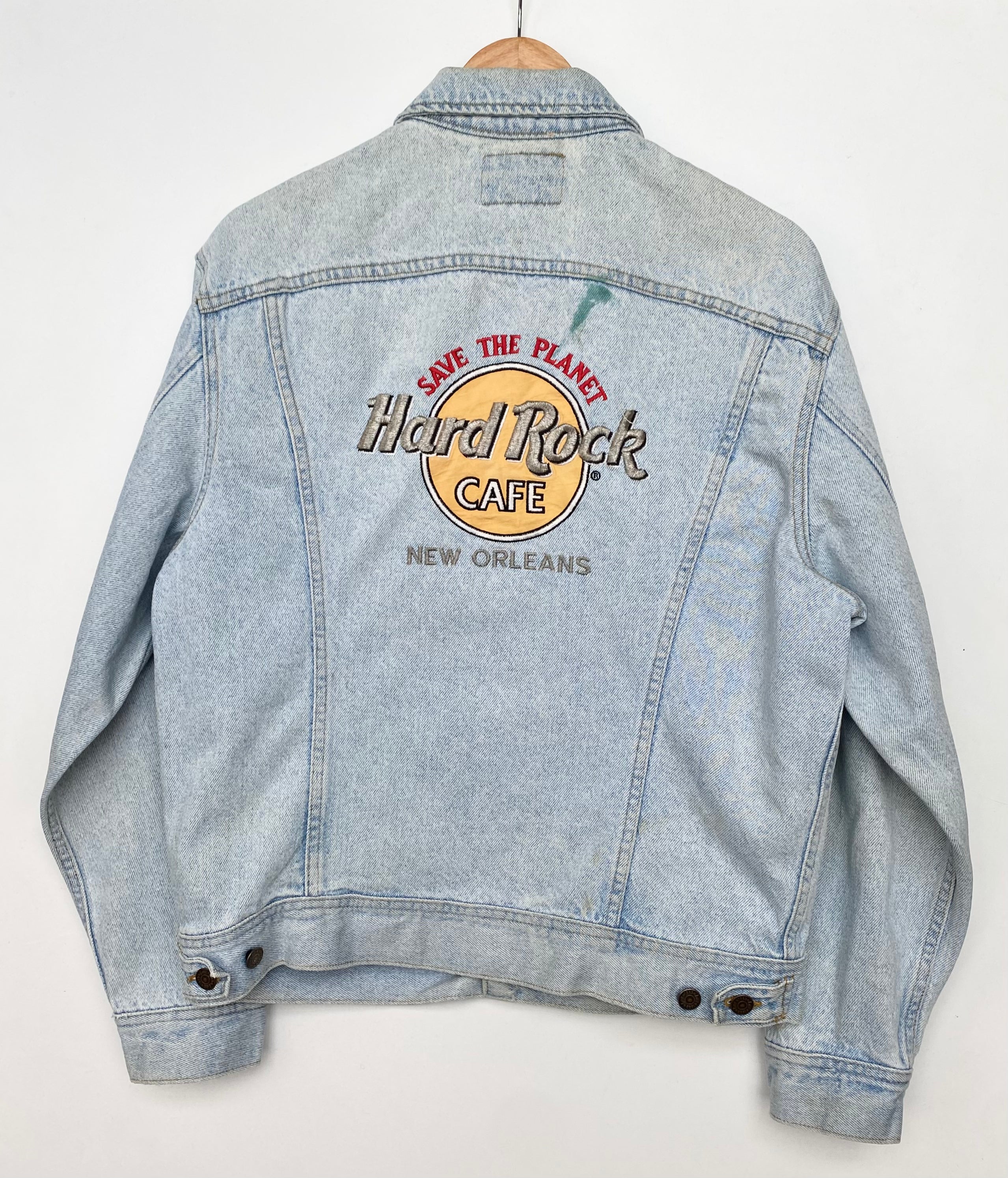 Vintage hard rock cafe denim jacket new arrivals