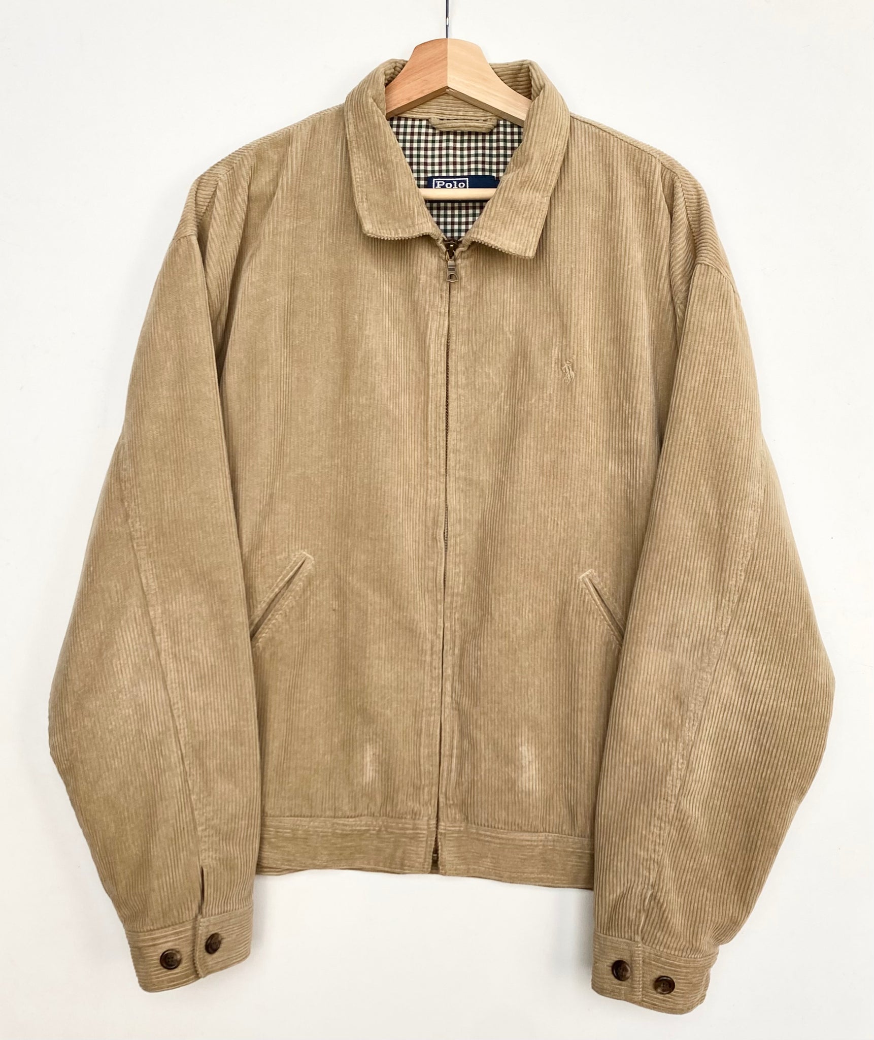 90s Ralph Lauren Corduroy Harrington Jacket XL Red Cactus Vintage