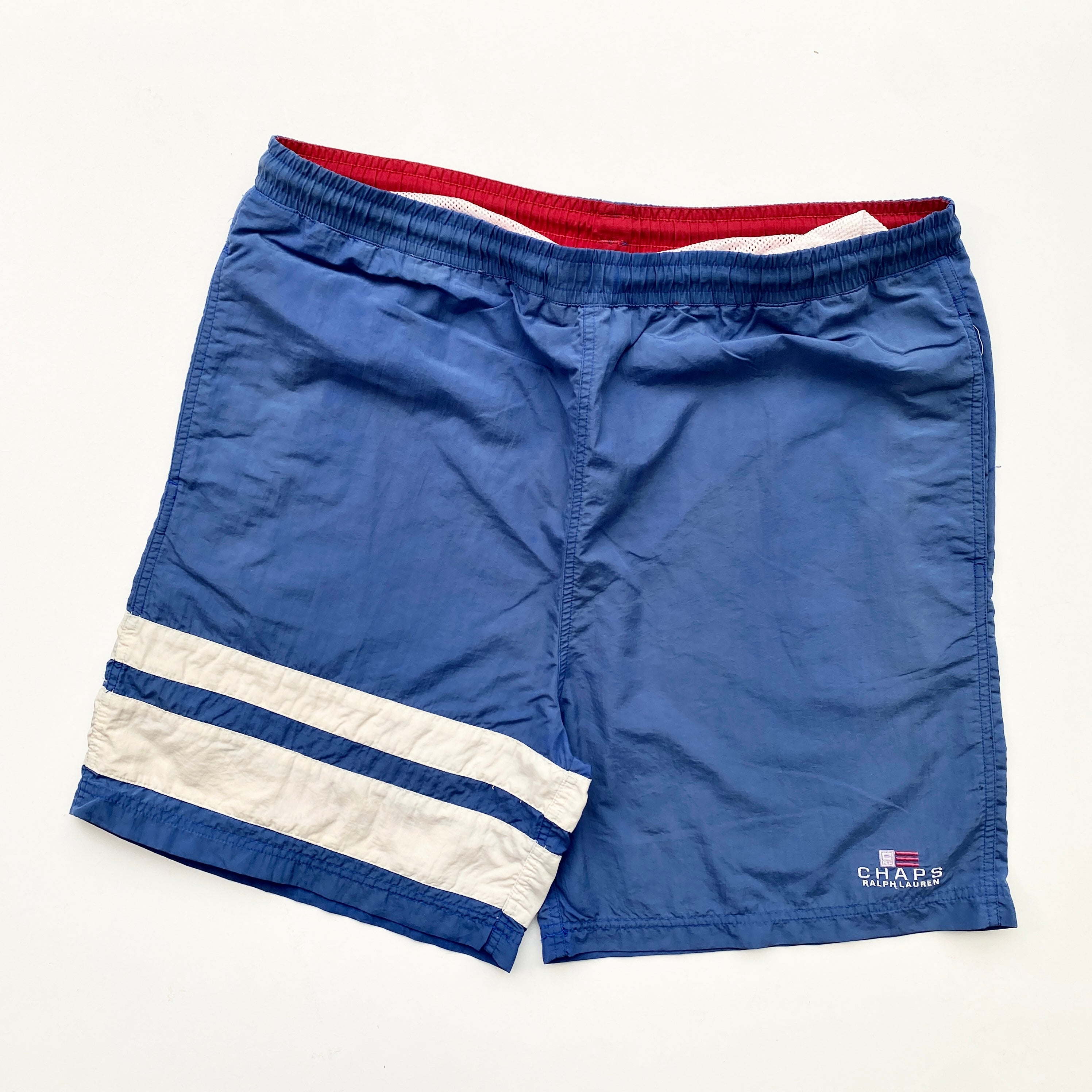 90s Chaps Ralph Lauren Swim Shorts L Red Cactus Vintage