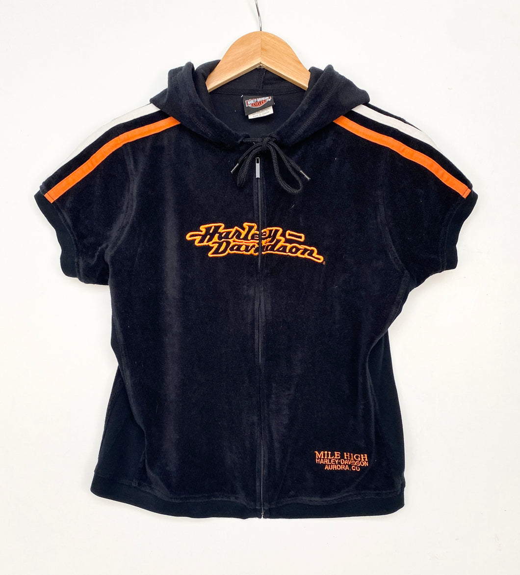 Women’s Y2K Harley Davidson Velour Hoodie (M)