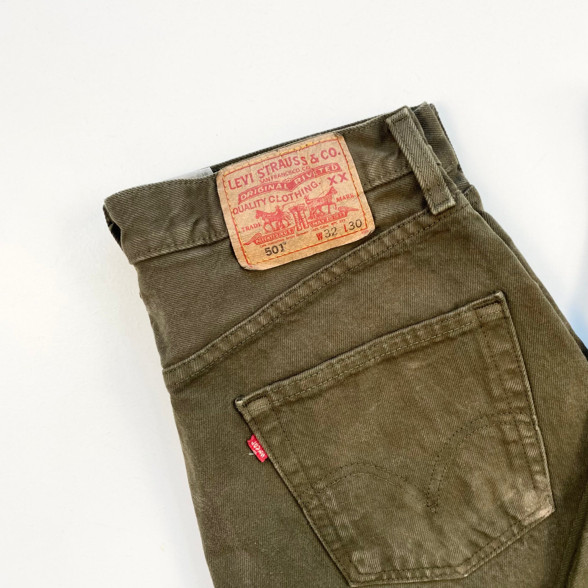 Olive green levi 501 jeans hotsell