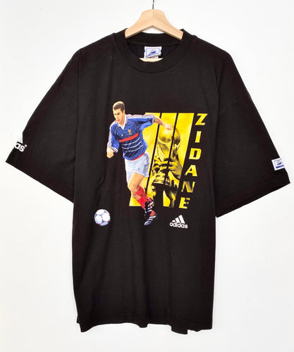 90s Adidas France 98 Zidane T-shirt (XL)