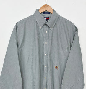 90s Tommy Hilfiger Striped Shirt (XL)