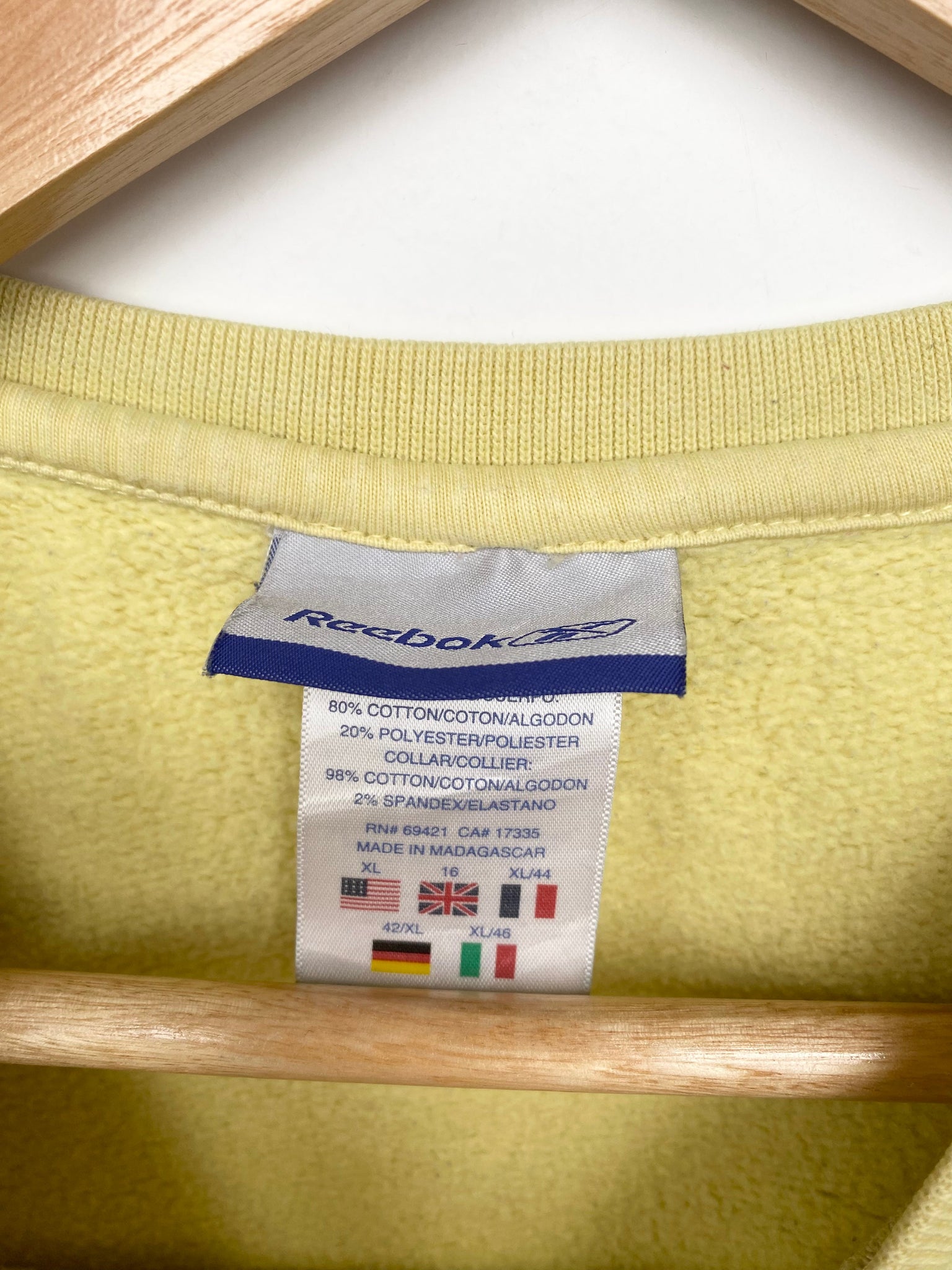 Reebok vintage sweatshirt shop womens yellow