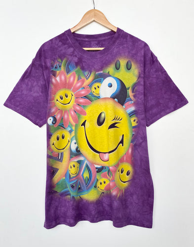 Festival Smiley Tie-Dye T-shirt (L)