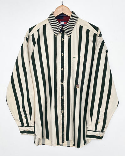 90s Tommy Hilfiger Striped Shirt (L)