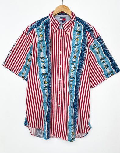 90s Tommy Hilfiger Striped Shirt (L)