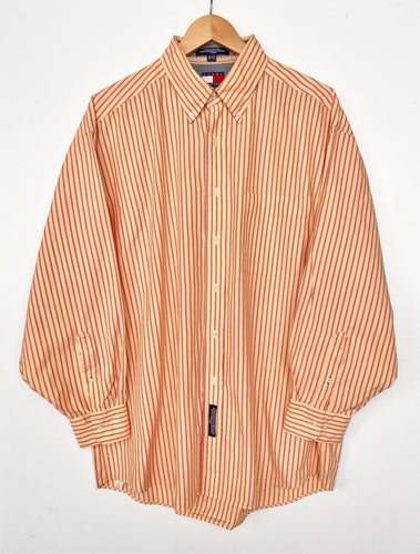 90s Tommy Hilfiger Striped Shirt (XL)