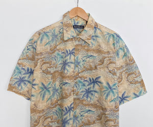 Crazy print ‘map’ shirt (L)